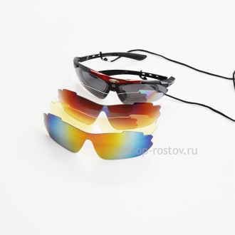 Купить спортивные поляризационные солнцезащитные очки со сменными стеклами (5 линз+чехол) BRADEX в Шоппинг лайф Ростова-на-Дону.